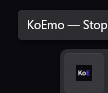 KoEmo icon in system tray